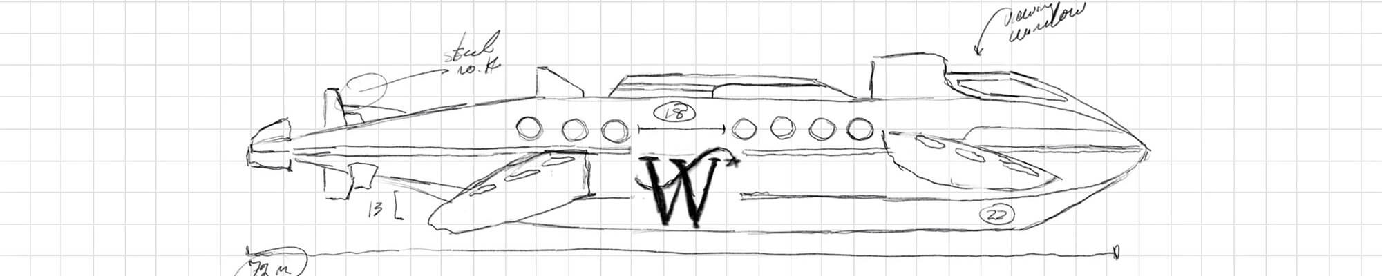 Sketch of new Windstar submarine - Star Fish